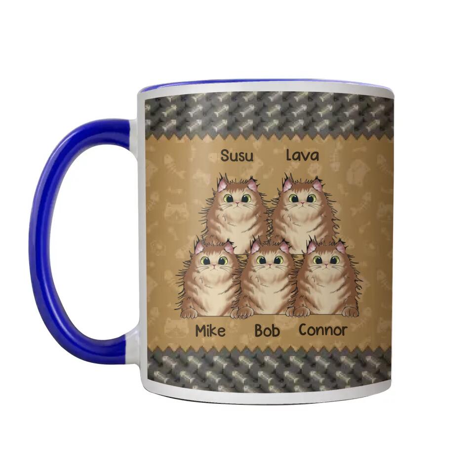 Personalized I Run On Caffeine Cats And Cuss Words Cat Printed Accent Mug QTHQ2112