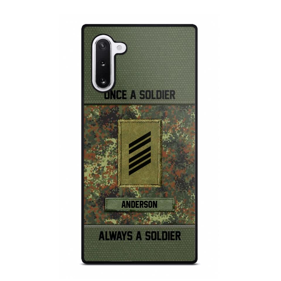 Personalized Once A Soldier Always A Soldier German Soldier/ Veteran Rank Camo Phonecase 3D Printed 22DEC-DT14