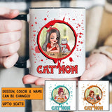 Personalized Cat Mom Printed Accent Mug PNHY2112