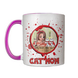Personalized Cat Mom Printed Accent Mug PNHY2112