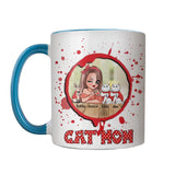 Personalized Cat Mom Printed Accent Mug PNHY2112