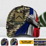 Personalized French Soldier/ Veteran Rank Flag Camo Peaked Cap 3D Printed QTDT2112