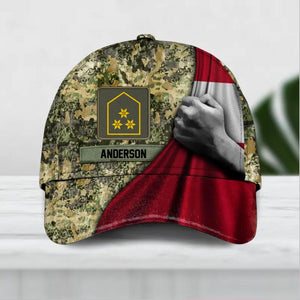 Personalized Austrian Soldier/ Veteran Rank Flag Camo Peaked Cap 3D Printed QTDT2112