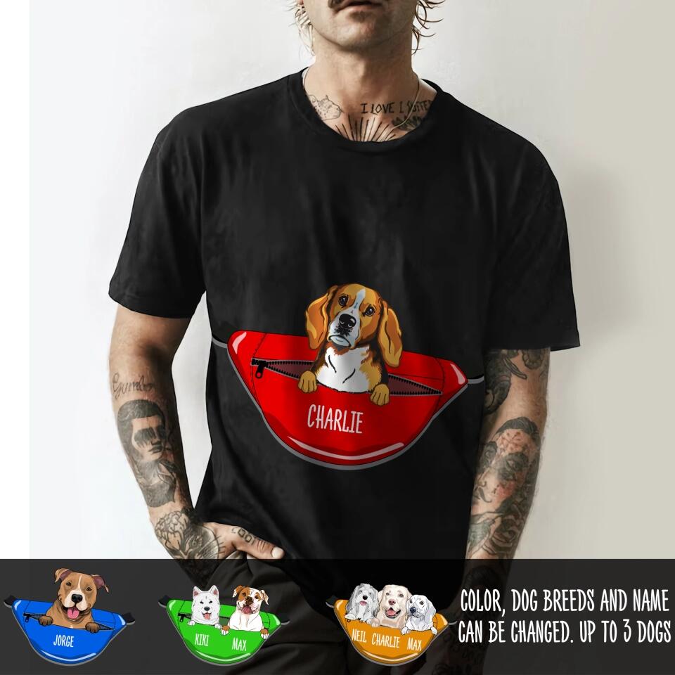Personalized Dog Lovers In Bag 3D Printed Unisex Tshirt QTDT2112
