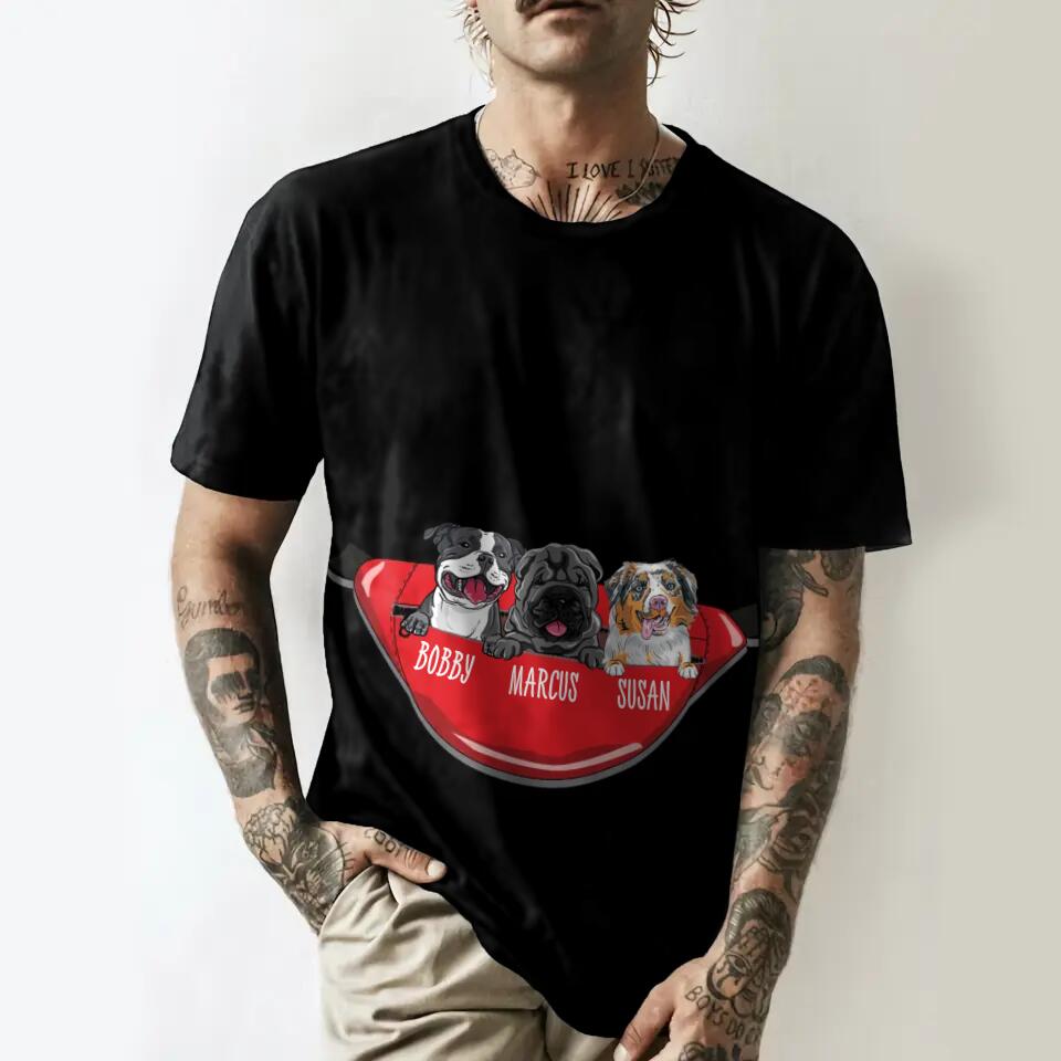 Personalized Dog Lovers In Bag 3D Printed Unisex Tshirt QTDT2112