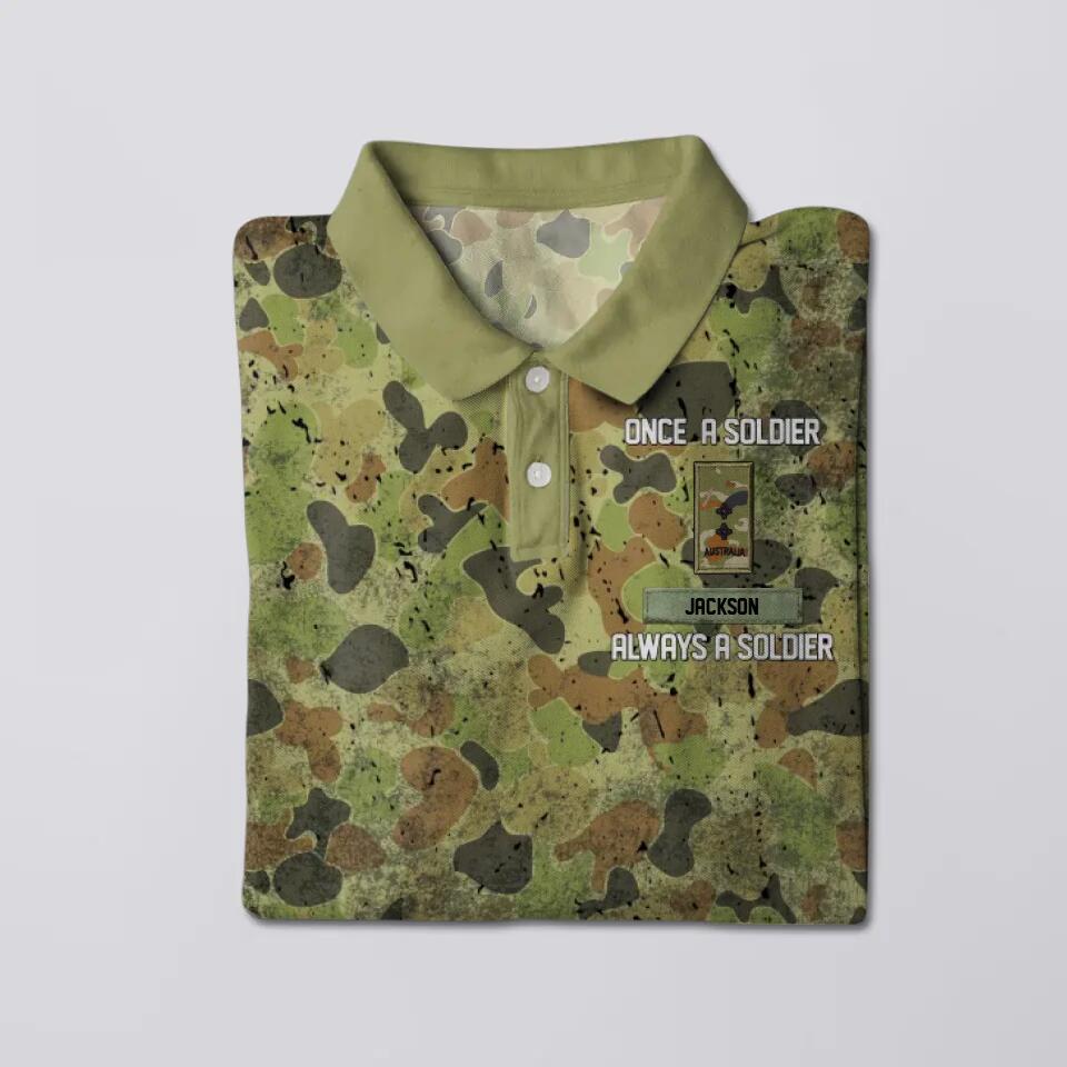 Personalized Once A Soldier Always A Soldier Australian Veteran/ Soldier Rank Polo Shirts 3D Printed 22DEC-DT21