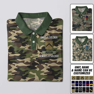 Personalized Once A Soldier Always A Soldier France Veteran/ Soldier Rank Polo Shirts 3D Printed 22DEC-DT21