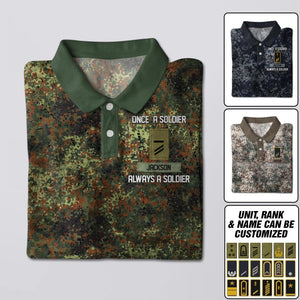 Personalized Once A Soldier Always A Soldier German Veteran/ Soldier Rank Polo Shirts 3D Printed 22DEC-DT21