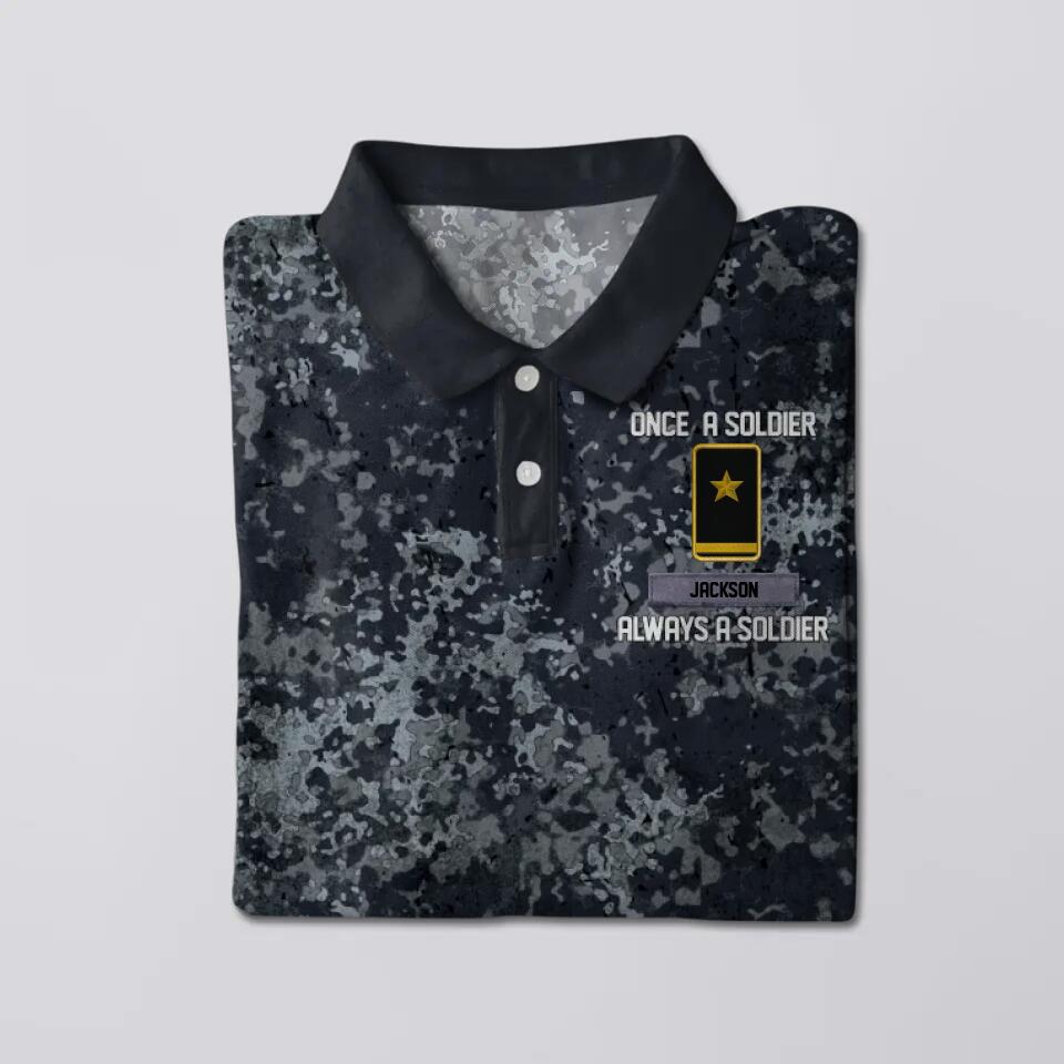 Personalized Once A Soldier Always A Soldier German Veteran/ Soldier Rank Polo Shirts 3D Printed 22DEC-DT21