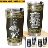 Personalized I Am An Australian Grumpy Veteran I'm Proud To Be A Veteran Tumbler Printed 22DEC-HQ22