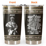 Personalized I Am An US Grumpy Veteran I'm Proud To Be A Veteran Tumbler Printed 22DEC-HQ22
