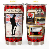 Personalized Lest We Forget - We Will Remember Them UK Veteran/Soldier Tumbler Printed 22DEC-DT22