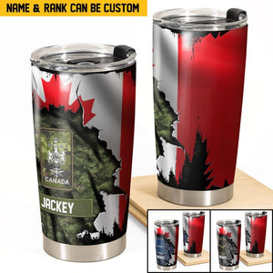 Personalized Canadian Veteran/Soldier Rank Camo Tumbler Printed QTHQ2212