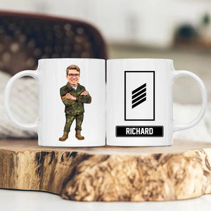 Personalized Your Image Head German Soldier/ Veteran With Rank Name White Mug Printed QTHQ2312