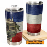 Personalized France Veteran/Soldier Rank Camo Tumbler Printed 22DEC-HY23