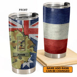 Personalized Australian Veteran/Soldier Rank Camo Tumbler Printed 22DEC-HY23