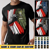 Personalized Canadian Soldier/ Veteran Flag Rank Camo Tshirt Printed 22DEC-HQ24