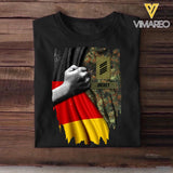 Personalized German Soldier/ Veteran Flag Rank Camo Tshirt Printed 22DEC-HQ24