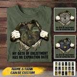 Personalized German Soldier/ Veteran My Oath Of Enlistment Has No Expiration Date Rank Camo  Tshirt Printed 22DEC-HY24