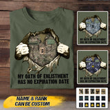 Personalized UK Soldier/ Veteran My Oath Of Enlistment Has No Expiration Date Rank Camo  Tshirt Printed 22DEC-HY24