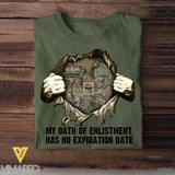 Personalized UK Soldier/ Veteran My Oath Of Enlistment Has No Expiration Date Rank Camo  Tshirt Printed 22DEC-HY24