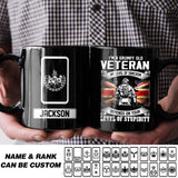Personalized I Am A Grumpy Old UK Veteran My Level Of Sarcasm Depends On Your Level Of Stupidity Rank Black Mug Printed QTHQ2412