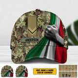 Personalized Italian Soldier/ Veteran Rank Flag Camo Peaked Cap 3D Printed QTDT2612
