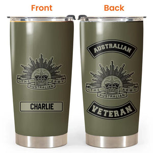 Personalized Australian Soldier/ Veteran With Logo And Name Tumbler Printed 22DEC-HY26