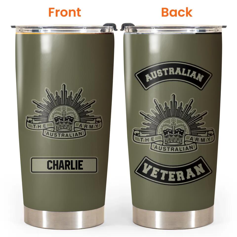Personalized Australian Soldier/ Veteran With Logo And Name Tumbler Printed 22DEC-HY26