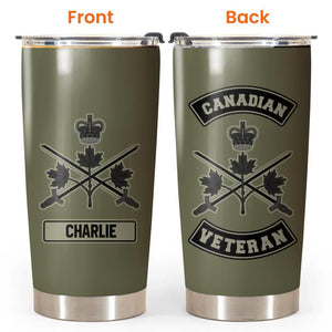 Personalized Canadian Soldier/ Veteran With Logo And Name Tumbler Printed 22DEC-HY26