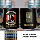 Personalized We Don't Know Them All But We Owe Them All  We Will Remember Them Canadian Soldier/ Veteran Rank Camo Black Mug Printed 22DEC-HY26