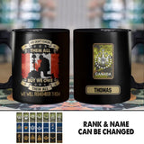 Personalized We Don't Know Them All But We Owe Them All  We Will Remember Them Canadian Soldier/ Veteran Rank Camo Black Mug Printed 22DEC-HY26