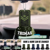 Personalized Canadian Veterans/Soldier Rank Camo Car Hanging Printed QTDT2712
