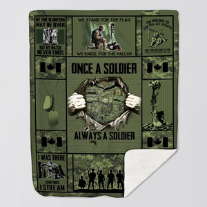Personalized Canadian Veteran/Soldier Quilt Blanket Printed 22DEC-DT27
