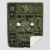 Personalized Canadian Veteran/Soldier Quilt Blanket Printed 22DEC-DT27