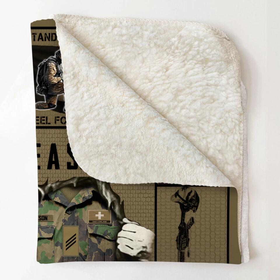 Personalized Swiss Veteran/Soldier Quilt Blanket Printed 22DEC-DT27
