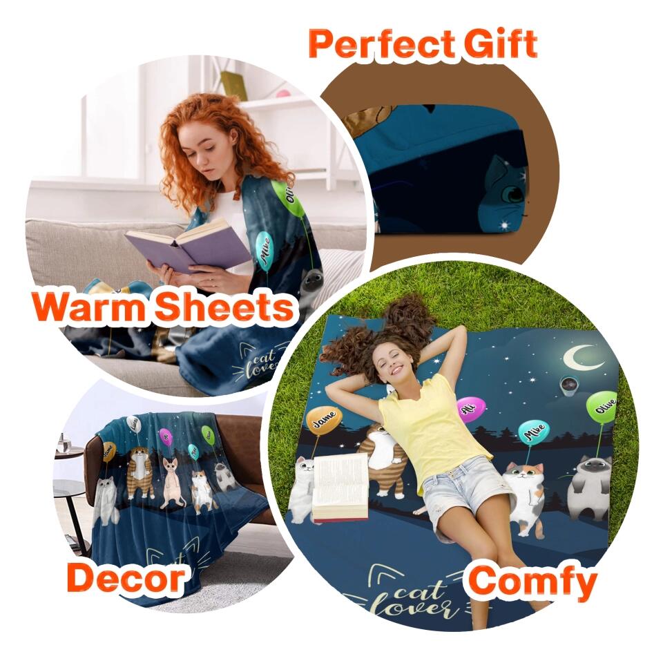 Personalized Cat Lovers  Quilt Blanket Printed PNHY2712