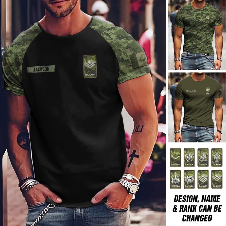 Personalized Canadian Veteran/Soldier Camo 3D Printed Tshirt 22DEC-DT28