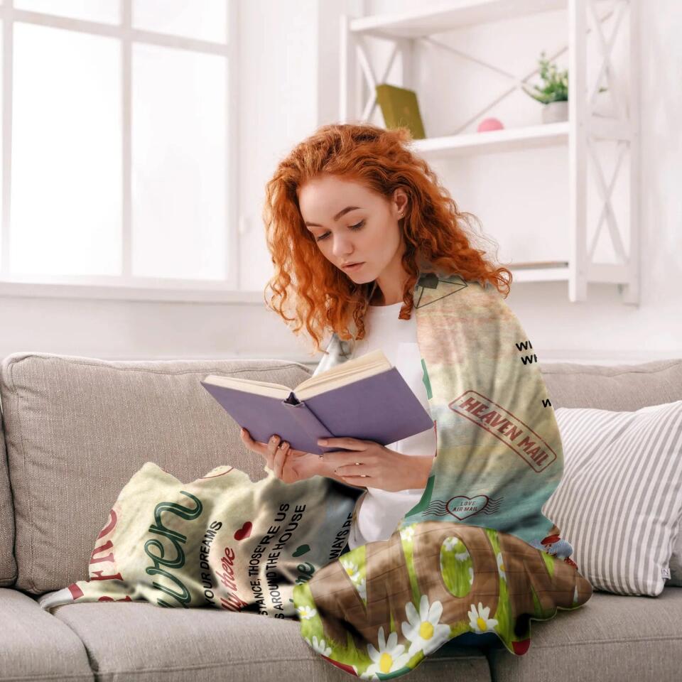 Personalized A Letter From Heaven When You See Us In Your Dreams We're Really There Cat Mom Quilt Blanket Printed PNHQ2812