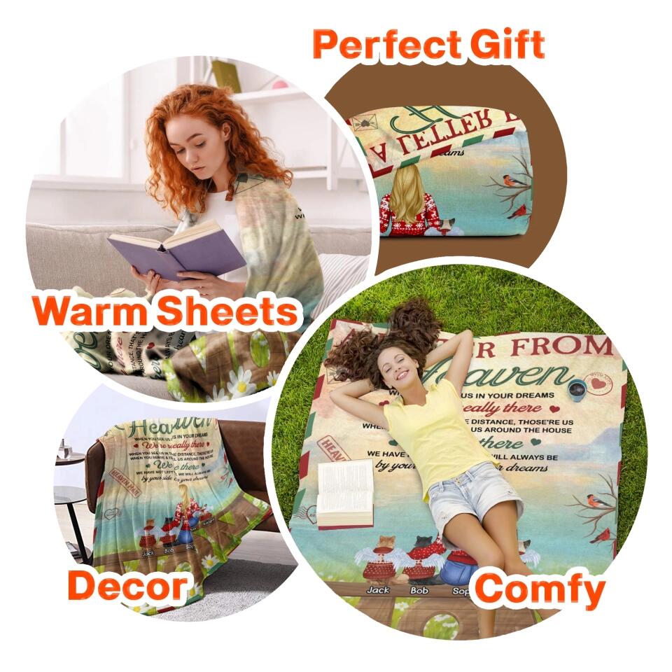 Personalized A Letter From Heaven When You See Us In Your Dreams We're Really There Cat Mom Quilt Blanket Printed PNHQ2812