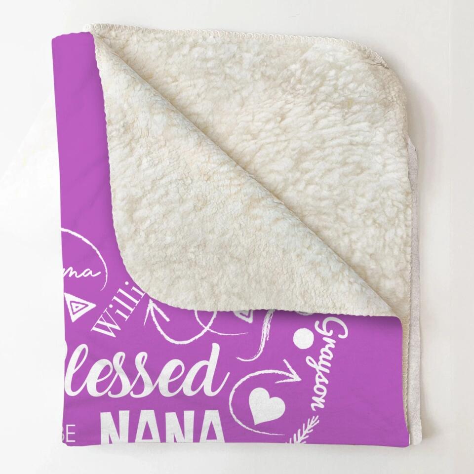 Personalized Blessed To Be Called Grandma Gigi Mommy Aunt Your Own Title  Kid Name Quilt Blanket Printed QTDT2912