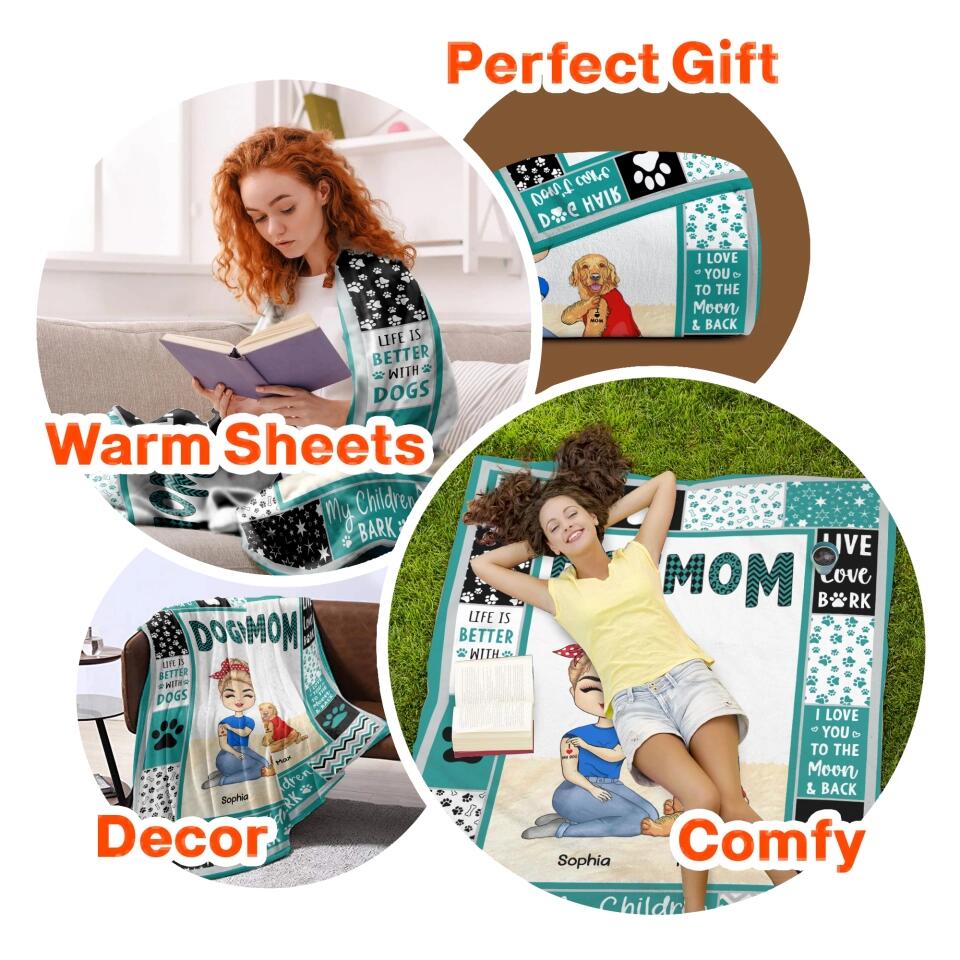 Personalized Dog Mom Quilt Blanket Printed PNHQ2912