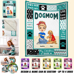 Personalized Dog Mom Quilt Blanket Printed PNHQ2912