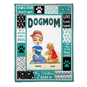 Personalized Dog Mom Quilt Blanket Printed PNHQ2912