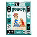 Personalized Dog Mom Quilt Blanket Printed PNHQ2912