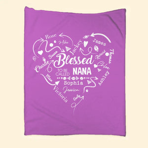 Personalized Blessed To Be Called Grandma Gigi Mommy Aunt Your Own Title  Kid Name Quilt Blanket Printed QTDT2912