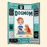 Personalized Dog Mom Quilt Blanket Printed PNHQ2912