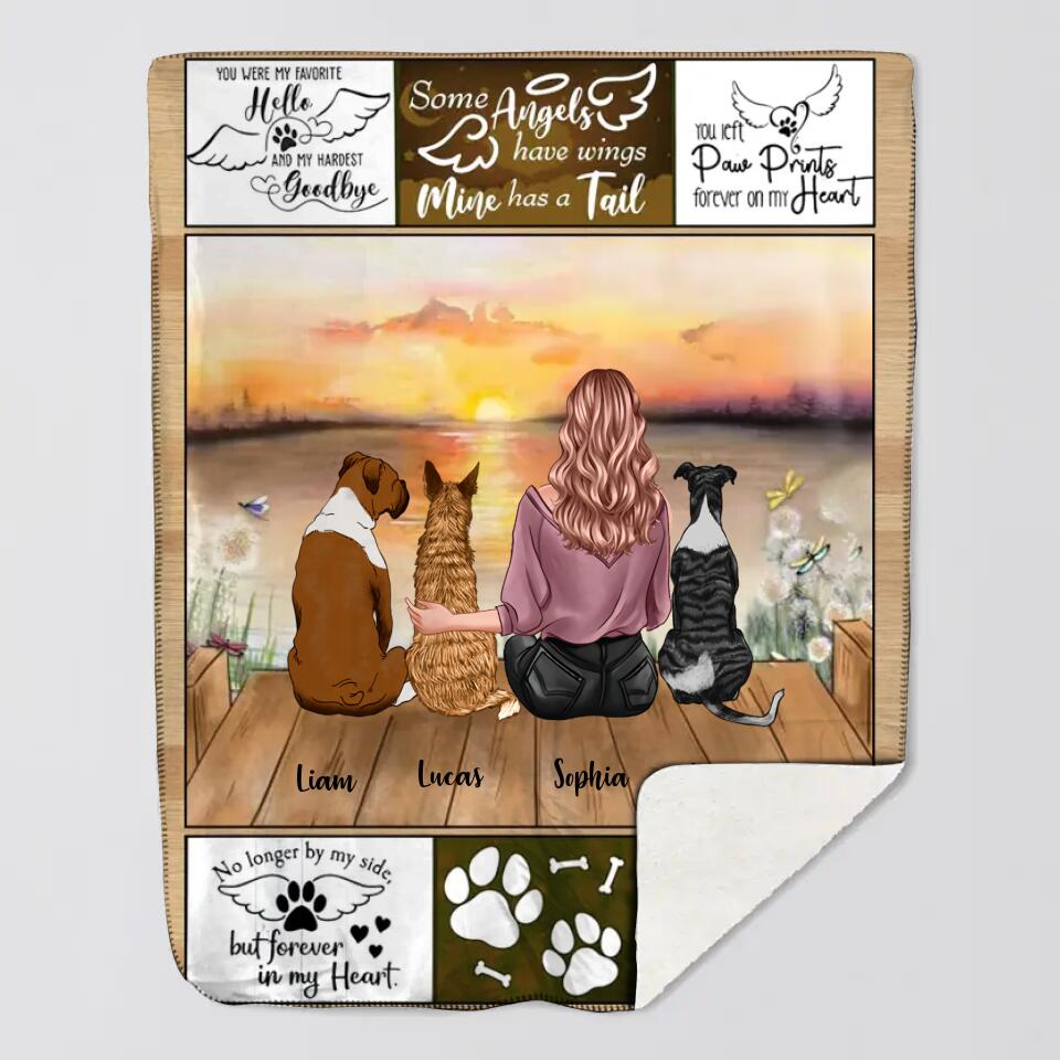 Personalized Dog Mom You Were My Favorite Hello And My Hardest Goodbye Some Angels Have Wings Mine Has A Tail Quilt Blanket Printed PNDT2912