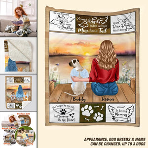 Personalized Dog Mom You Were My Favorite Hello And My Hardest Goodbye Some Angels Have Wings Mine Has A Tail Quilt Blanket Printed PNDT2912
