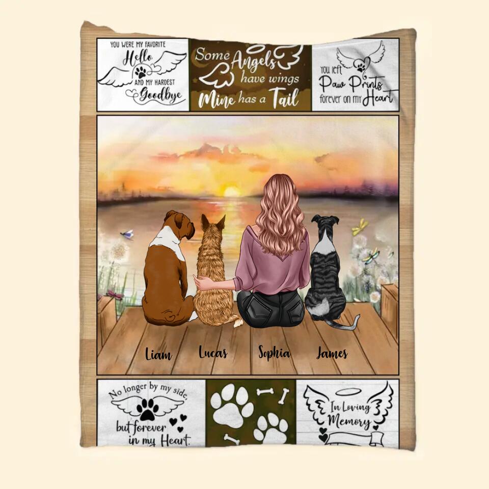 Personalized Dog Mom You Were My Favorite Hello And My Hardest Goodbye Some Angels Have Wings Mine Has A Tail Quilt Blanket Printed PNDT2912